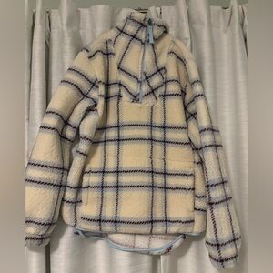 Mia & Tess Plaid Sherpa/Fleece Pullover